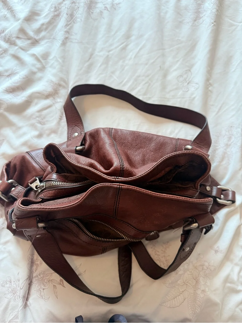 Fossil | Vintage Leather Maddox Satchel Hobo Buckle Handbag